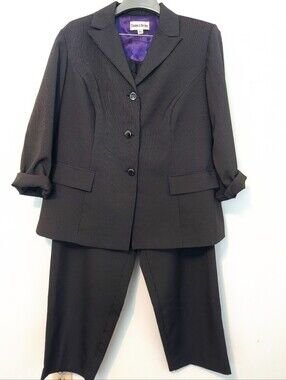 Danny & Nicole Y2K Black And White Pinstripe 2 Piece Womens Pant Suit Size 18W